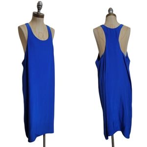 AMANDA UPRICHARD SILK BLUE TANK DRESS